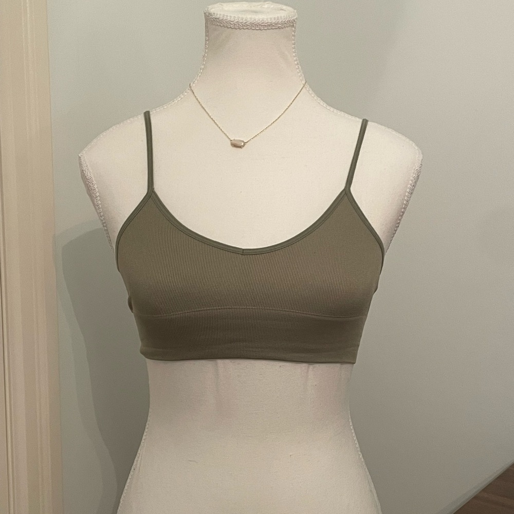 Seamless Green Bra Top